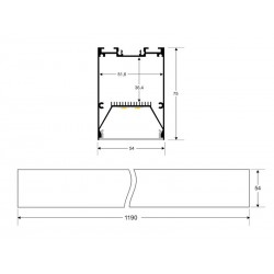Lámpara colgante SERK DUAL, 28W, 120cm, regulable + mando