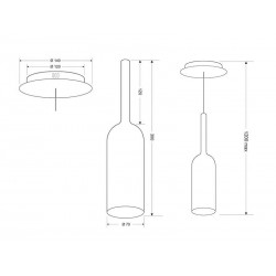 Lámpara colgante Led GLASS BOT 3W