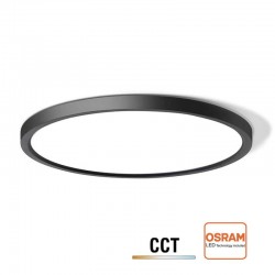Plafón Led MOON KRAMFOR 22W, Osram ChipLed, Ø300mm, CCT, regulable, negro