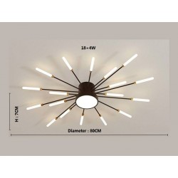 Lámpara Fireworks Led, 18W+4W, Ø80cm, CCT, antracita + mando