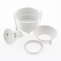 Downlight Led MOS UGR17 Round, 7W, blanco/negro cromo