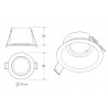 Downlight Led MOS UGR17 Round, 7W, blanco/negro cromo