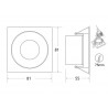 Downlight Led MOS UGR17 Square, 7W, blanco/negro cromo