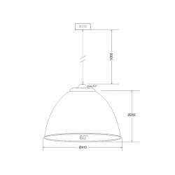 Lámpara colgante INDUSTRIAL LAMP blanco Housing 60º Ø410mm