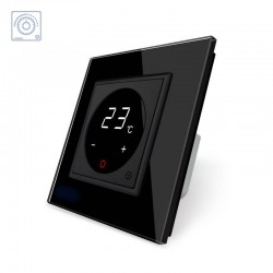 Termostato digital con sonda externa, negro