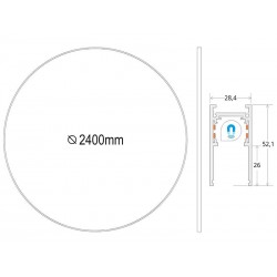 MAGNETIC TRACK ROUND Carril negro 2400mm