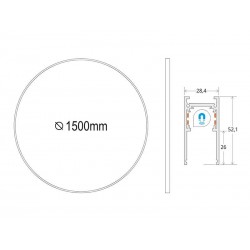 MAGNETIC TRACK ROUND Carril negro 1500mm