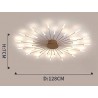 Lámpara Fireworks Led, 30W+8W, Ø128cm, CCT, gold + mando