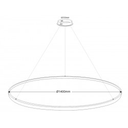 Luminaria colgante CYCLE IN, 160W, antracita, Ø140cm