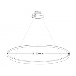 Luminaria colgante CYCLE IN, 95W, antracita, Ø100cm