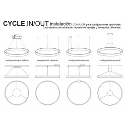 Luminaria colgante CYCLE IN, 95W, antracita, Ø100cm