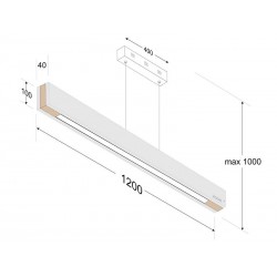 Lámpara colgante WOOD CARBON 120cm, 40W