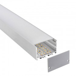 KIT - Perfil aluminio ZAKY para tiras LED, 1 metro