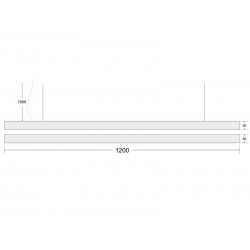 Lámpara colgante SERK LUMILED, 40W, 120cm, superficie/suspendido, negro