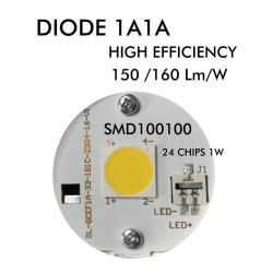 Bombilla LED GU10, 8W, 24º, SMD1A1A, 1200lm, CRI 98, regulable