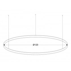 Luminaria colgante RING 75W, Ø1200mm, negro