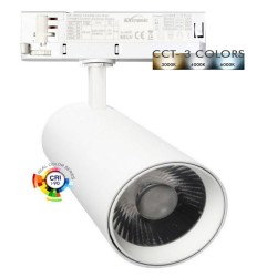 Foco carril Trifásico SAMOS, 40W-26W, blanco, 24º-60º, UGR13, CCT