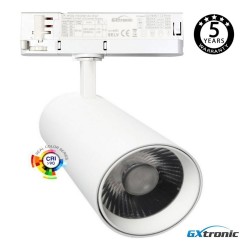 Foco carril Trifásico SAMOS, 40W-26W, blanco, 24º-60º, UGR13, CCT