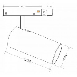 MAGNETIC TRACK ROUND Conector I interno