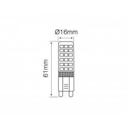 Bombilla G9, SMD2835, 5W, 330º