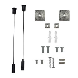 Set de 2 cables de suspensión 2m para perfiles y carriles, negro