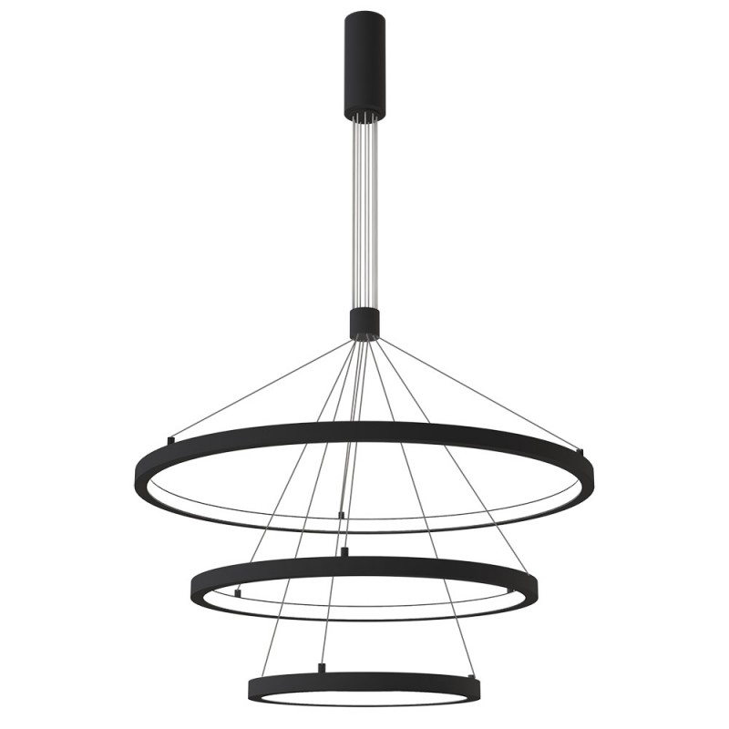 Luminaria colgante TRICYCLE IN, 108W, antracita, Ø807+Ø600+Ø395mm, TRIAC regulable