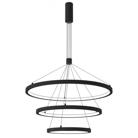 Luminaria colgante TRICYCLE IN, 108W, antracita, Ø807+Ø600+Ø395mm, TRIAC regulable