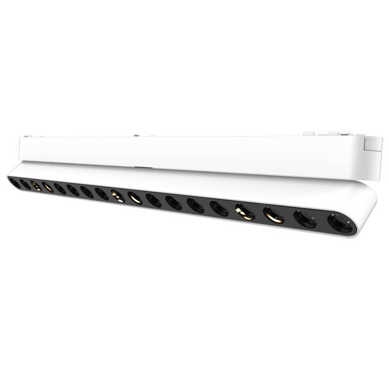 Foco carril SNOW SLIM Magnetic 378mm Basculante, 48V, 18W, 24º, blanco