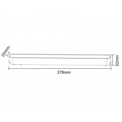 Foco carril SNOW SLIM 378mm 48V, 18W, 90º, blanco