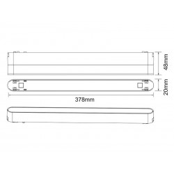 Foco carril SNOW SLIM 378mm Basculante 48V, 18W, 90º, blanco