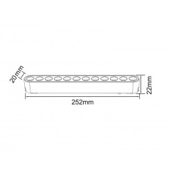 Foco carril SNOW SLIM Magnetic 252mm, 48V, 12W, 24º, UGR16, blanco