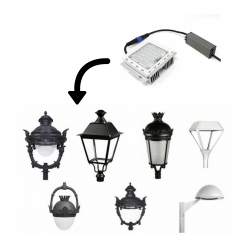 Farola Villa LED Acero 40W, Chipled  Lumileds