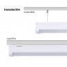 LED lineal, suspendido o superficie, 18W, RGB+CCT, RF, Alexa, SINC. 1m