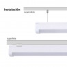 LED lineal, suspendido o superficie, 18W, RGB+CCT, RF, Alexa, SINC. 1m