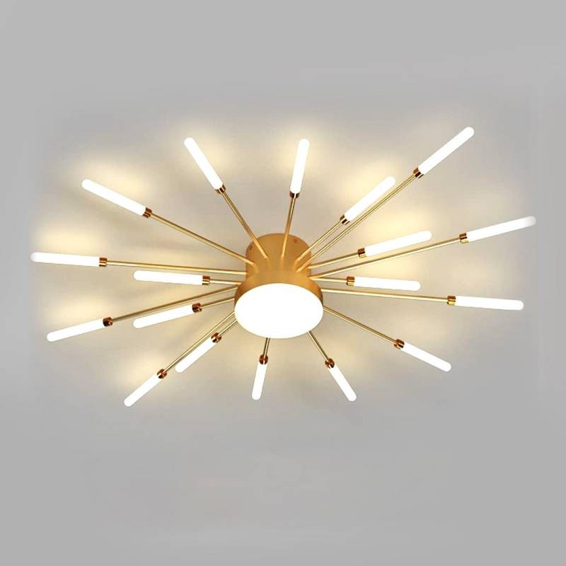 Lámpara Fireworks Led, 18W+4W, Ø80cm, CCT, gold + mando