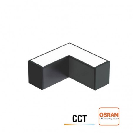 Conector angular METRO, ampliable, 9W, 90º, 3CCT, negro