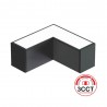 Conector angular METRO, ampliable, 9W, 90º, 3CCT, negro