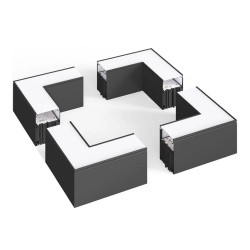 Conector angular METRO, ampliable, 9W, 90º, 3CCT, negro