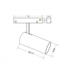 MAGNETIC Round DOMO, 10W, (2400mm)
