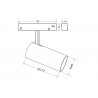 MAGNETIC Round DOMO, 10W, (1500mm)