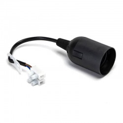 Portalámparas casquillo E27 negro con cable