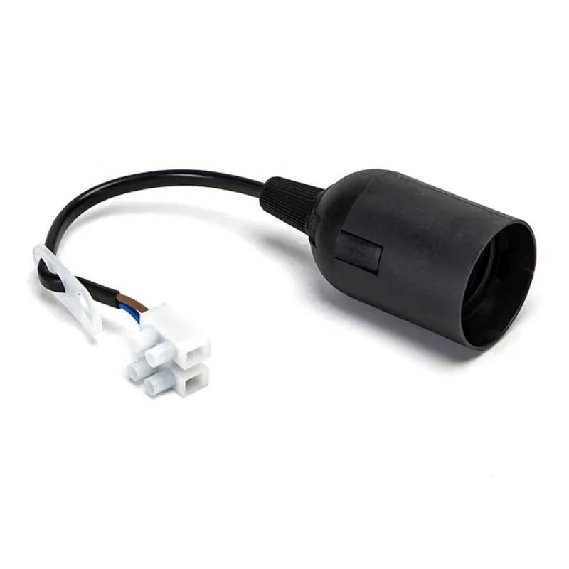 Portalámparas casquillo E27 negro con cable