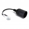 Portalámparas casquillo E27 negro con cable