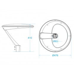 Farola LED 10-100W PYLOS, 100x150°, Programable