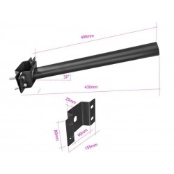 Soporte recto 49cm para farola 48mm para poste o pared