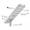 Led Solar STREET 500W, 4500K, 18V 100W, Life PO4 batería 12.8V 30AH
