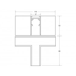 Conector L vertical Carril SLIM 48V, negro