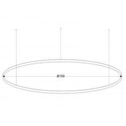 Luminaria colgante RING 95W, Ø1500mm, negro