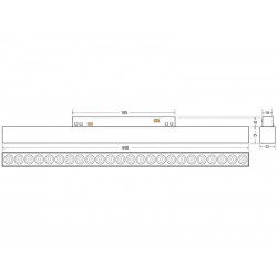 Conector L Carril SLIM 48V, negro