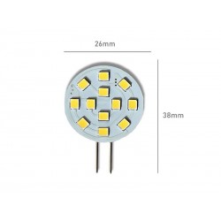 Bombilla LED G4 bi-pin circular plana 12V AC/DC - 2,2W